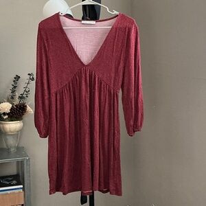 Pull&Bear Deep Red V-Neck Tunic